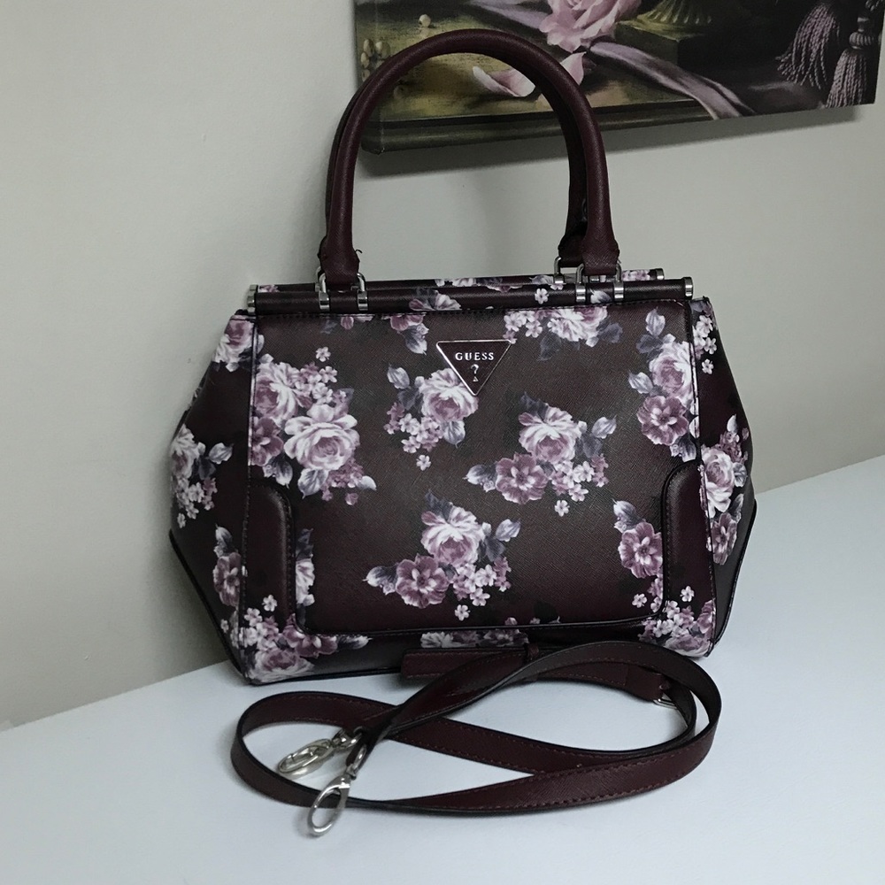 NWOT Guess Schultz floral satchel